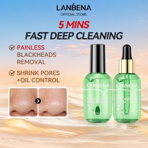 LANBENA Blackheads Removal Serum Deep Cleaning Nose Strip Facial Peeling Off Mask Shrink Pores Minimizing Oil Control Essence Serum Blackhead Remover White Head Remover Serum Face Mask Skin Care17ML