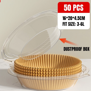 🇸🇬 100Pcs Air Fryer Paper Disposable Air Fryer Parchment Paper Liners Non-Stick空气炸锅纸 Square Round