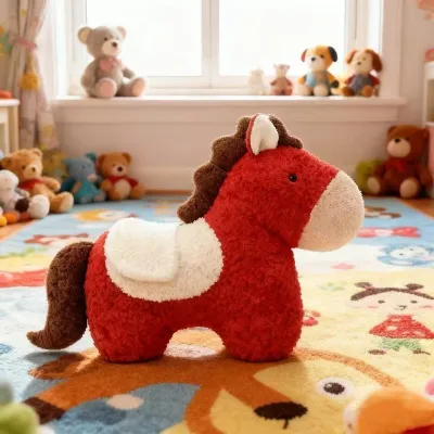 Keranixy gối tựa lưng ngựa linh vật lông nhung mềm đệm êm trang trí sofa phòng khách quà tặng