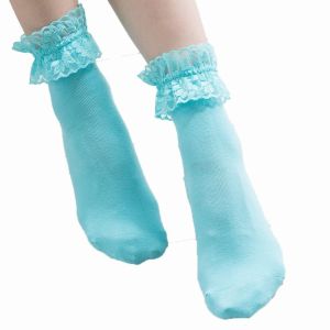 GOOTRADES Solid Color Ruffle Frilly Boat Socks Socks Ankle Socks Short Sock