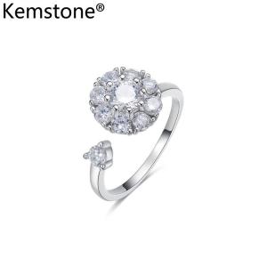 Kemstone Creative Rotatable Adjustable Ring Jewelry for Womens Open Rings