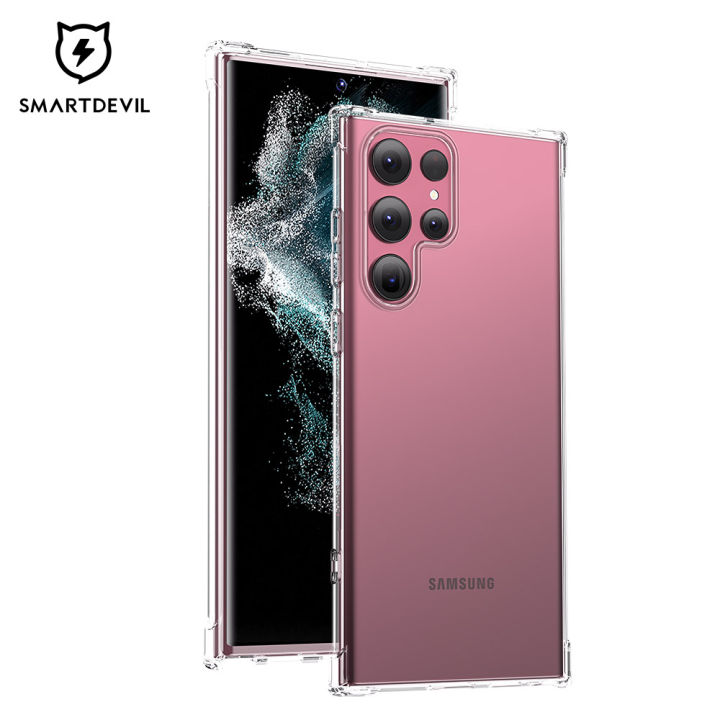 SmartDevil Transparent Phone Case for Samsung Galaxy S23 Ultra Case Samsung Galaxy S24 Ultra S24+ Case S23 S23+ S22 Ultra Case Samsung Galaxy S22 Samsung S21 Ultra Case S10 Plus Case Anti-Fingerprint Clear All-Inclusive Mobile Phone Casing