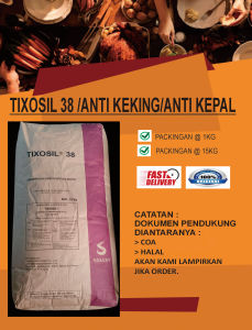 TIXOSIL UNTUK MAKANAN ANTI KEKINGANTI KEPALANTI GUMPAL PACKINGAN 1 KG DAN 15 KG