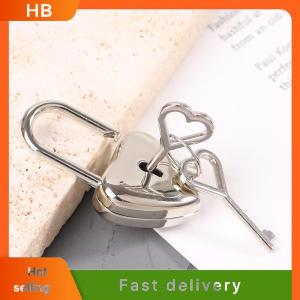HB 1Set Heart Shape Padlock Mini Luggage Hardware Locks With Key Lock For Travel Wedding Jewelry Box Diary Book Suitcase
