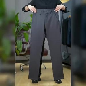 Mens Pants Summer New Solid Color Mens Casual Long Pants Business Dress Pants Loose Straight Dad Breathable Casual Pants