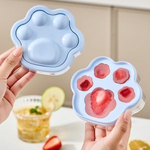 LZHDP MALL Không chứa BPA Khuôn làm đá hình bàn chân mèo Dễ dàng tháo khuôn Thiết kế đa khoang Hộp đá ép Dễ thương Tự làm Khuôn làm đá Trang chủ
