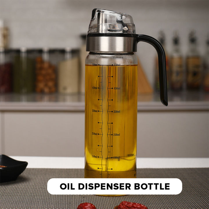 Locaupin 550ml Borosilicate Glass Bottle Kitchen Condiments Oil ...