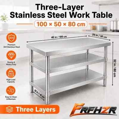 FRFHZR Stainless Steel Table 304 Kitchen Prep Workbench Kitchen Operation Console Commercial & Home Use