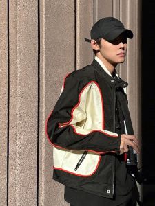2025 American high street color matching spring and summer thin jacket American high street color matching niche men and women jacket trend loose casual jacket