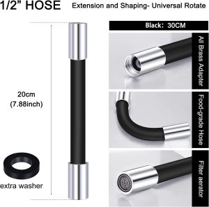 Faucet Extension Extender Adjustable Water Tap Extension 360 Rotate Free Bending Flexible Silicone Hose Tupe Pipe Paip