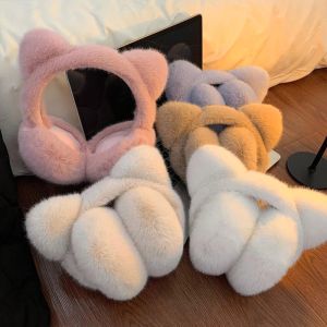 2026 New Soft Plush Foldable Cat Earmuffs Winter Warm for Women Windproof Earflap Outdoor Cold Protection Ear-Muffs Ear Cover