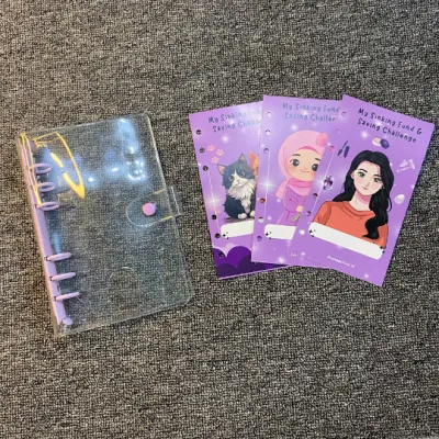 [6 Ziplock] Part 1 Paket binder Nabung binder keuangan ukuran A6 Binder Jelly