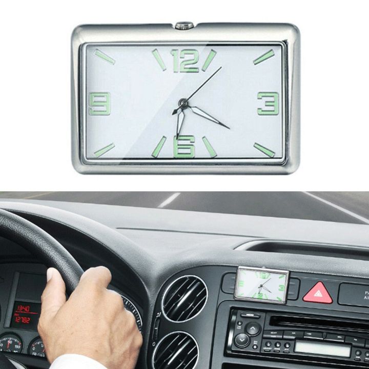 【TEHAUTO】 Stainless Steel Quartz Car Clock Auto Dashboard Built In 1