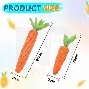 【Mi Pet Lover】Carrot Shapes Cat Rope Toys with Sounding Parcels Interactive Cat Toys Biting Chewing Toys