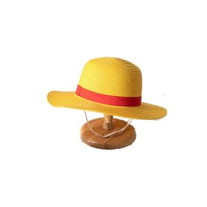 One Piece Luffy Straw Hat วันพีซลูฟี่ผู้ใหญ่เด็กหมวกฟางอะนิเมะญี่ปุ่นคอสเพลย์แฮนด์เมดหมวกของขวัญฮาโลวีน
