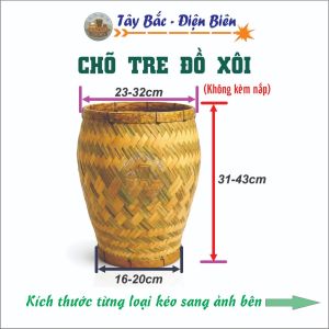 Chõ Đồ Xôi/Hấp Xôi Bằng TRE - Dùng Hấp/Hong Xôi/Thực Phẩm - Bán Lẻ Riêng Chõ - Size 1-10kg Gạo