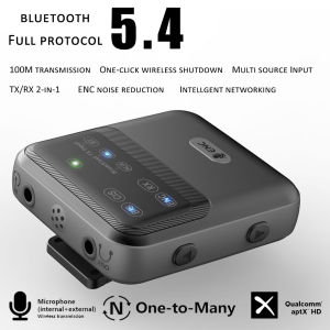 Bluetooth 5.4 Audio Receiver ENC Wireless Broadcast Adapter One with Multiple Audio System Clip-on Design AAC/aptX-AD/LC3 USB