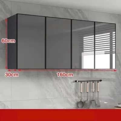 Space Aluminum Solid Wood Kitchen Storage Cabinet Wall Cabinet Multi-Function Hanging Cabinet Kitchen Almari Dinding