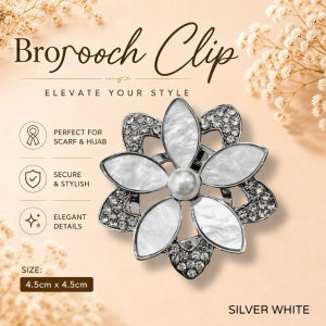ZK Jewellery 1pc Kerongsang Klip Tudung Premium Lily Clip Brooch Hijab Muslimah K3554