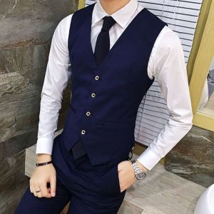 Plus Size Suit Vest for Men Korean Style Formal Wear Tuxedo Compatible Semi Formal COD Available