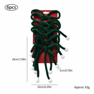 MAYIT 3/6pcs Mềm mại Nơ trang trí cây thông Noel Nhẹ Đạo cụ ảnh Đồ trang trí treo Có thể tái sử dụng Bộ nơ nhung dành cho cây thông Noel