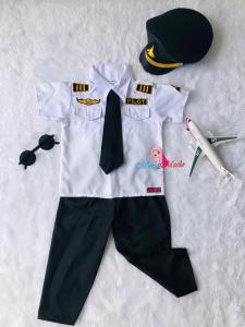 Kostum Pilot Anak Laki Laki Perempuan Kostum Carnaval / Seragam Profesi Pilot / Baju Pilot Anak / Kostum Anak TK / Paud SD Set Komplit Real Pict