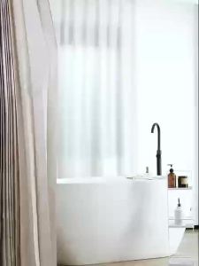 Bathroom Shower Curtain Screen Panel Waterproof Shower Curtain Sliding Shower Screen Panel Bathroom Folding Punch-Free Telescopic Rod Bathroom Shower Curtain Screen Panel
