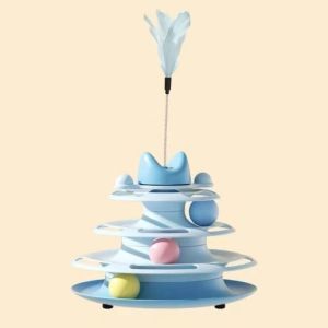 รางบอลแมว4ชั้น ของเล่นแมว รางบอล4ชั้น ของเล่นน้องแมว รางบอลแมว ชุดของเล่นสำหรับแมวรางบอล