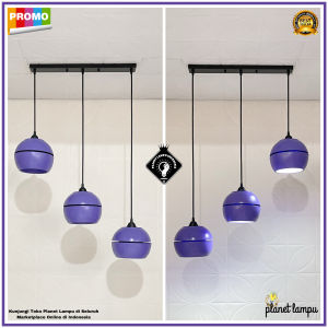 Lampu Gantung Hias Ungu Minimalis Modern 3 in 1