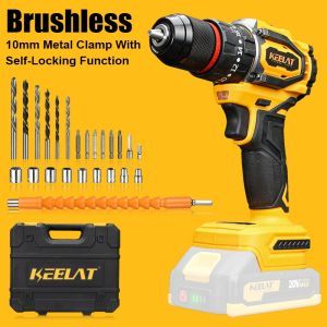 KEELAT KCD011 Brushless Cordless Drill Set Heavy Duty Drill Bits Screwdriver Impact Drill Driver