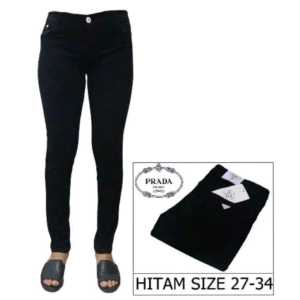 Celana Jeans Polos Wanita Model Baru -  Celana Jeans wanita Terbaru - Polos Ace Blue sobek - jeans strecht tebal