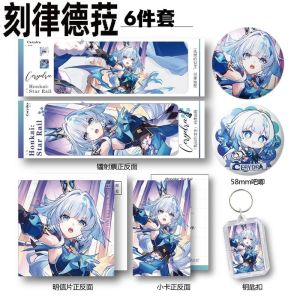 6Pcs/Set Game Cartoon Cerydra gift Set HubRis504 collection toy Keychain badge LOMO Card Postcard Card sleeves gift