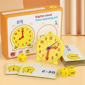 [SG Stock]Kids Time Learning Clock Kit - Educational Analog Clock Toy with Flashcards