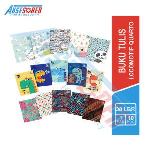 Aksesoren Buku Tulis Sekolah Locomotif [Isi 38 Lembar/10 Buku] / Buku Catatan A5 Write Book A5 1 Pack / ATK Alat Tulis Sekolah / Buku Kwarto 1 Pak 38Lembar