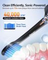 Electric Toothbrush for Adults, Sonic Toothbrush with 3 Intensity Levels & 5 Modes, One Charge for 90 Days, Rechargeable Electric Toothbrush with 6 Toothbr. 