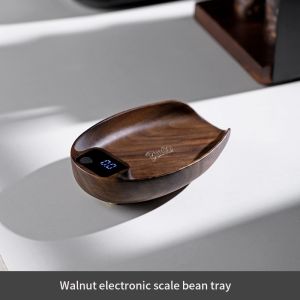 BINCOO Walnut Coffee Scale Weighing Dish Hand Brewed Electronic Weighing Plate Espresso Bean Weighing Display Plate Coffee Equipment