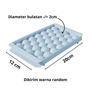 CETAKAN ES BATU KOTAK SILIKON + TUTUP 6142436 / CETAKAN JELLY ES BATU 33 BULAT PLASTIK