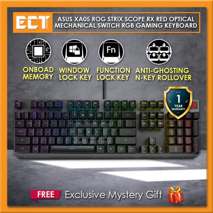 Asus Rog Rx Optical Red Asus XA05 ROG Strix Scope RX Red Optical Mechanical Switch RGB Gaming ...