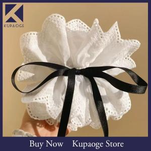 [Kupaoge] กิ๊บติดผมหางม้าสีขาวลูกไม้ลายดอกไม้สไตล์ฝรั่งเศสสำหรับผู้หญิงเด็กผู้หญิงผมสวยหวานเครื่องประดับผมอเนกประสงค์แฟชั่น