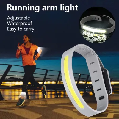 COB LED Armband Light Sport Night Running Warning Arm Leg Wristband Light Type-C Rechargeable