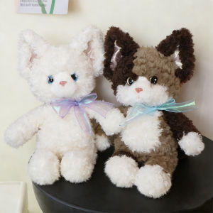  New Lovely Devon Cat Plush With Bow Soft Stuffed Animal Toy Fluffy Huggable Creative Birthday Christmas Gift Cute Room Decor h260820