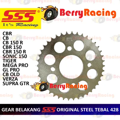 (COD) GIR GEAR BELAKANG 428 SSS ORIGINAL CB CBR CBR 150 CB150R SONIC 150 TIGER SUPRA GTR MEGA PRO GL PRO VERZA CB 150 R LED NEW OLD BARU LAMA UKURAN 14 15 16 GER GEARSET GEAR SET GIRSET DEPAN ASLI ORI SSS