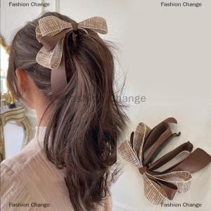 [COD] Fashion Change 2022 New Ribbon Bow Banana Clip Cute Hair Pins Barrette Women Hair Accessories Fashion Solid Color Elegant Hair Claw