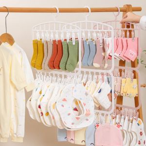 MEMGOUO Legging Organizer Socks Drying Hanger Single/double Layer Space Saving Closet Hanger Multifunctional Socks Clip Hook Bras