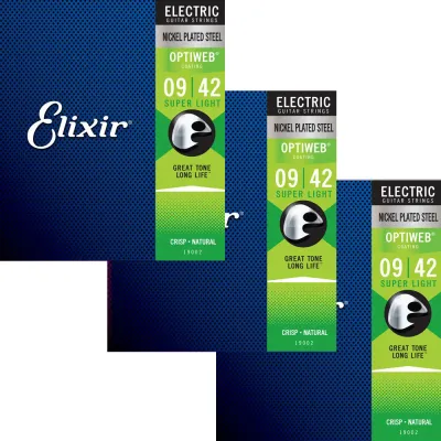 3 Sets Elixir Electric Guitar Strings 12000 For String Art Rope Set Nickel Plated Steel Longevity ANTI-RUST Zero Sense Coating!!