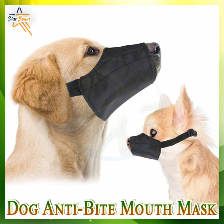 Breathable Dog Mouth Mask Adjustable Soft Nylon Dog Muzzle Mask Anti Bite  Stop Barking