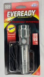 ORIGINAL EVEREADY METAL RECHARGEABLE LIGHT 320LUMENS VMHAL8