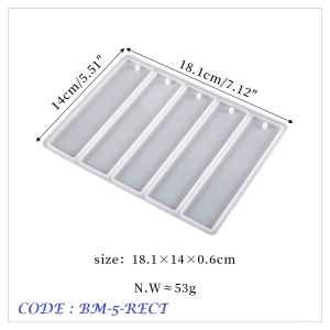 Bookmark Silicone Mold for Epoxy Resin Crystal Clear DIY Craft Molds Mould Acuan Ekposi Rectangle Book Mark Ropes Leaves Simple Various Oval
