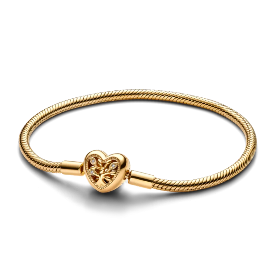 Pandora Family Tree Heart Clasp Snake Chain Bracelet | Lazada