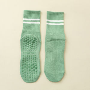 YUOO 1Pair Yoga Sports Socks Cotton Mid-tube Bottom Professional Non-slip Silicone Indoor Fitness Socks Gym Floor Dance Socks